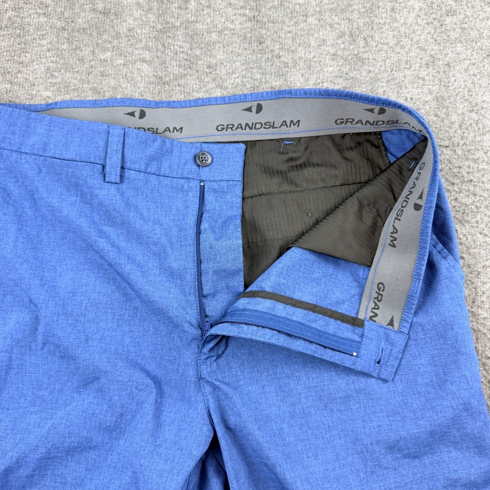 Grand Slam Golf Shorts Men's 36 Blue Performance Stretch Flat Front Casual - Picture 9 of 14